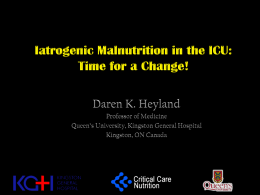 Iatrogenic Malnutrition in the ICU