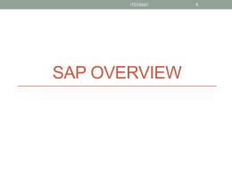 Lecture 02: SAP Overview