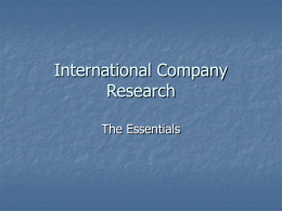International Company Research