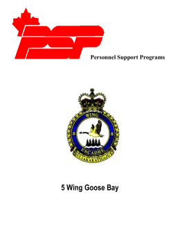 Personnel Support Programs 5 Wing Goose Bay