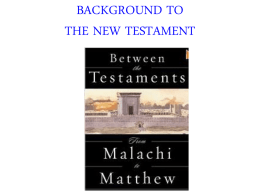 Background to the New Testament Lesson Slideshow