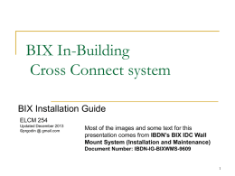 PPT: Bix Installation