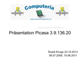 Präsentation Picasa 4 - Computeria Wallisellen