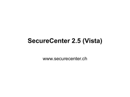 SecureCenter 2.5 (Vista)