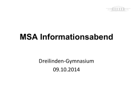 MSA Informationsabend - Dreilinden Gymnasium