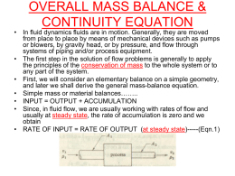 overall mass balance & continuity equation