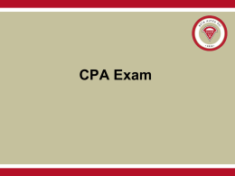 Power Point: CPA Exam - College Of Business and Economics