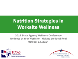 Nutrition Strategies in Worksite Wellness (Thi)