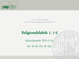 Religions - Katholisch-Theologische Fakultät