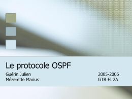 Le protocole OSPF