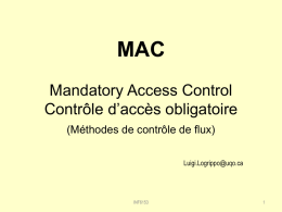 Contrôle d`accès obligatoire : Mandatory Access Control
