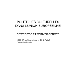 politiques culturelles dans l`union européenne