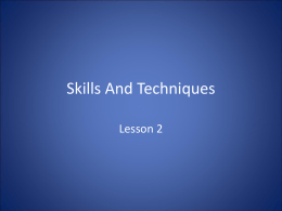 Skills And Techniques - Kirkintilloch High School