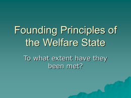 Founding Principles of the Welfare State