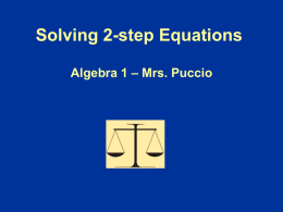 Solving 2-step Equations