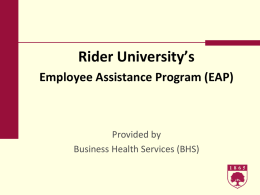 Employee Assistance Program Orientation