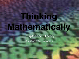 Set Theory - homepages.ohiodominican.edu