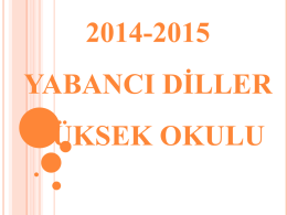 2014 - 2015 ingilizce hazırlık oryantasyon programı!