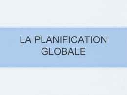 LA PLANIFICATION GLOBALE