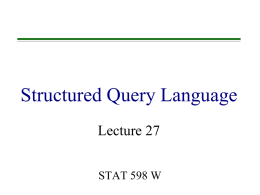 Lecture 27 - Department of Statistics
