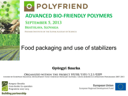 8: Food packaging and use of stabilizers