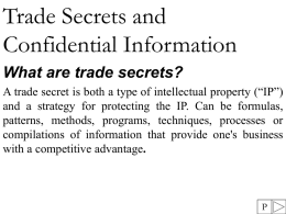 What are trade secrets? - Intellectual Property Homepage