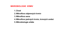 Mikrobiologie kap. 18. Krmiva