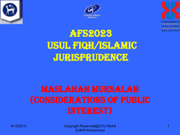 Types of Maslahah Mursalah - ahmad