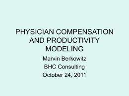 Physician Compensation & Productivity