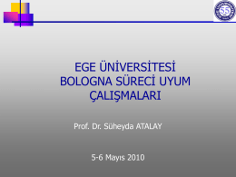 Bologna Süreci - Ege Üniversitesi