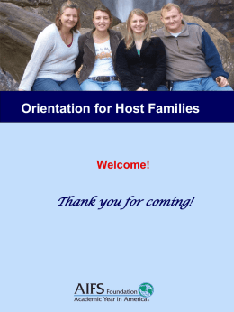 Host Family Orientation Powerpoint