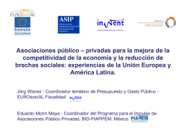 Asociaciones público – privadas. Experiencias de la UE y ALC