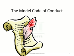Learning Point-3: Model Code of Conduct