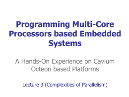 Parallel Architectures - Cavium University Program