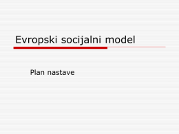 Evropski socijalni model uvod 2013