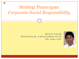 Strategi Penerapan Corporate Social Responsibility