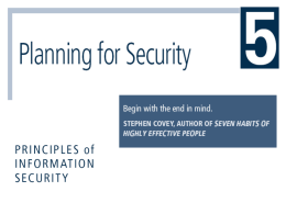 Blueprint For Security Chapter 6 - Department of Accounting and