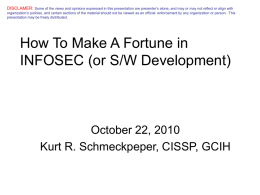 How and Why to be a CISSP and CEH