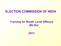BLO Training PPT - Chief Electoral Officer, Madhya Pradesh