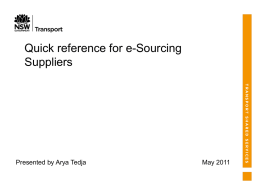 Quick reference for e-Sourcing Suppliers