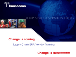 Supply Chain ERP: Vendor Training
