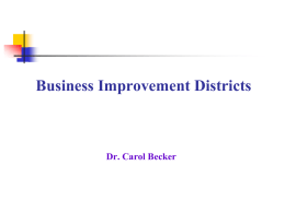 Overview Business Improvement Districts by Dr. Carol Becker