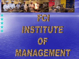 FCI Presentation - Fci hotel management institutes in