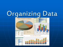 Organizing Data - Newmarket High School