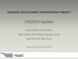 CM2010 Update - underground COAL