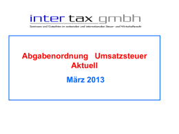 Abgabenordnung Umsatzsteuer Aktuell März 2013