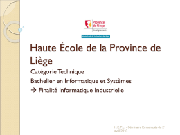 Haute Ecole de la Province de Liège / Systèmes embarqués
