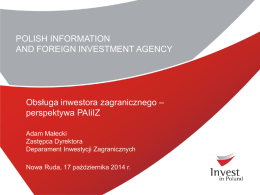 PAIZ - Adam Małecki - Zastępca Dyrektora Departamentu Inwestycji