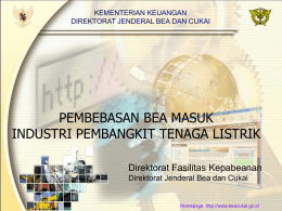 Listrik (PMK 154 Tahun 2008) - Direktorat Jenderal Bea dan Cukai