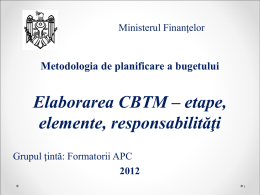 Elaborare CBTM - Ministerul Finanţelor